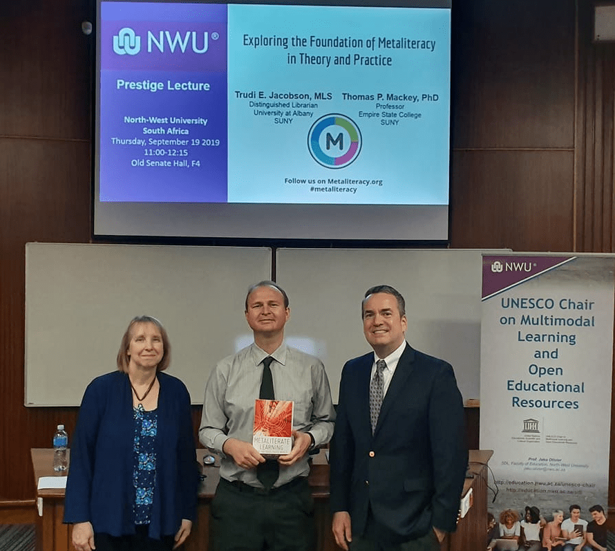 Trudi Jacobson, Jako Olivier, and Tom Mackey pictured at the Prestige lecture.